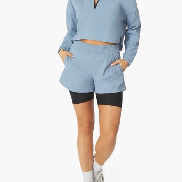 WeWoreWhat Blue Black Liner Windbreaker Biker Workout Athletic Running Shorts XS - Picture 2 of 8